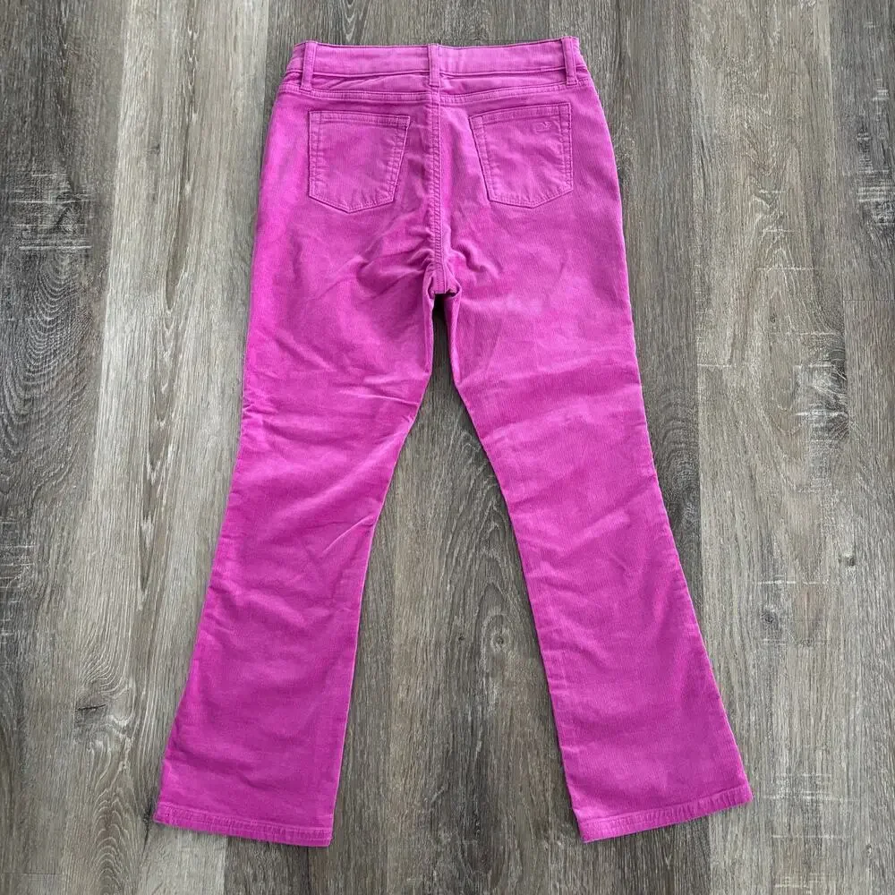 Vineyard Vines Girl Kick Flare Corduroy Jeans Dahlia Pink - Girls Size: 10